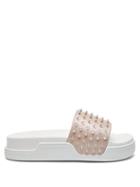 Matchesfashion.com Christian Louboutin - Fun Donna Studded Leather Slides - Womens - Nude