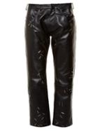 Christopher Kane Staple-embellished Straight-leg Leather Trousers