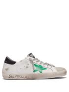 Matchesfashion.com Golden Goose Deluxe Brand - Superstar Felt Tip Distressed Leather Trainers - Mens - Green White