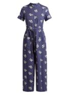 Sea Geometric Floral-print Cotton-blend Jumpsuit