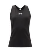 Reebok X Victoria Beckham - Logo-print Racer-back Jersey Tank Top - Womens - Black