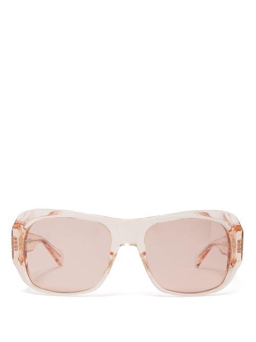 Matchesfashion.com Celine Eyewear - Rectangular Frame Acetate Sunglasses - Womens - Light Pink
