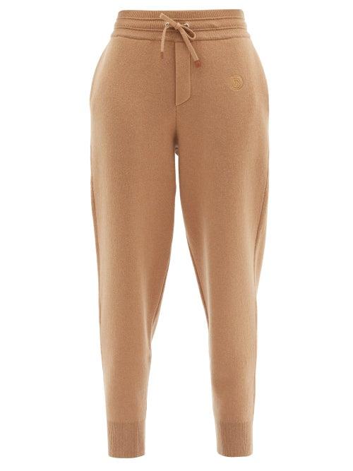 Matchesfashion.com Burberry - Yangtze Cashmere-blend Knitted Track Pants - Womens - Camel