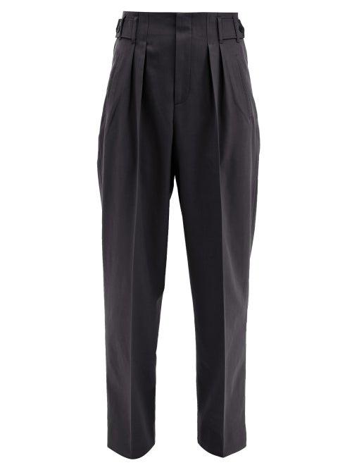 Matchesfashion.com Maison Kitsun - Pleated Twill Wide-leg Trousers - Mens - Black