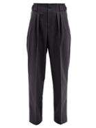 Matchesfashion.com Maison Kitsun - Pleated Twill Wide-leg Trousers - Mens - Black
