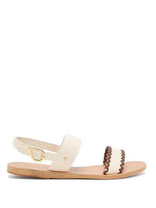 Matchesfashion.com Ancient Greek Sandals - Dinami Whipstitched Slingback Leather Sandals - Womens - White
