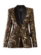 Matchesfashion.com Dolce & Gabbana - Single Breasted Leopard Print Sequinned Blazer - Womens - Leopard