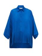 Matchesfashion.com Balenciaga - Floral Jacquard Shirt - Womens - Blue