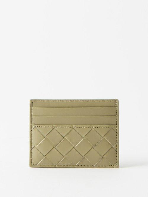 Bottega Veneta - Intrecciato-leather Cardholder - Mens - Khaki