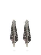 Matchesfashion.com Paco Rabanne - Crystal-embellished Mesh Earrings - Womens - Black Multi