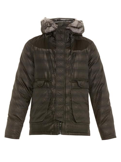 Moncler W Hodag Fur-trimmed Hood Down Jacket