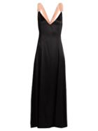 Natasha Zinko Fur-strap Silk-satin Gown