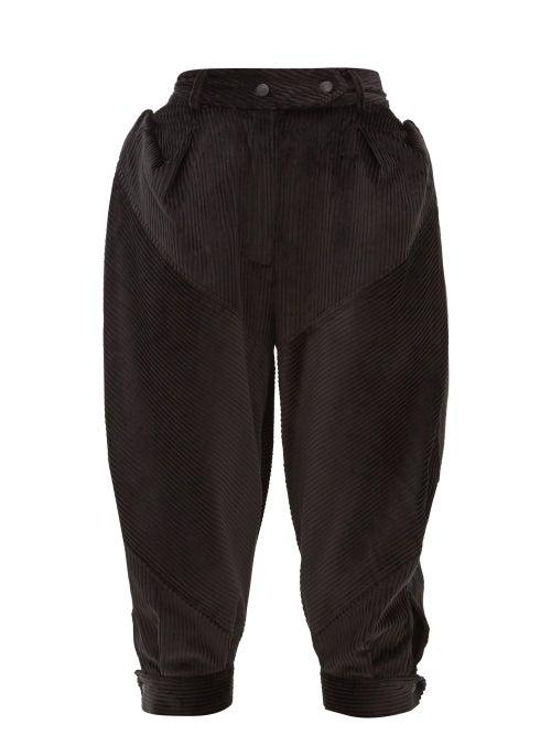 Matchesfashion.com Symonds Pearmain - Puffed Cotton Corduroy Trousers - Womens - Black