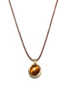 Matchesfashion.com Fernando Jorge - Tiger Eye, 18kt Gold And Leather Pendant Necklace - Mens - Yellow Gold