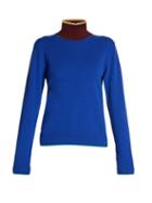 Matchesfashion.com Marni - Colour Block High Neck Sweater - Womens - Blue Multi