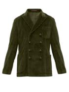 Matchesfashion.com The Gigi - Double Breasted Cotton Blend Corduroy Blazer - Mens - Dark Green