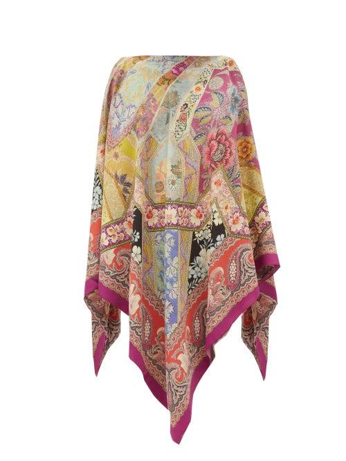 Matchesfashion.com Etro - Handkerchief-hem Printed Blouse - Womens - Pink Multi