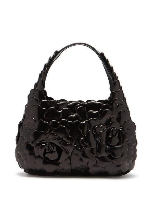 Valentino Garavani - Atelier Small Petal-effect Leather Shoulder Bag - Womens - Black