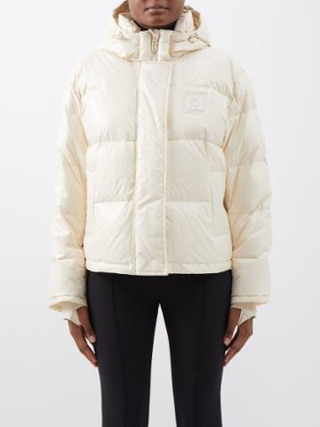 Fendi - Ff-logo Patch Quilted Down Jacket - Womens - Cream