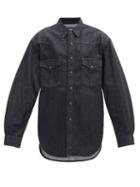Matchesfashion.com Made In Tomboy - Padded-shoulder Denim Shirt - Womens - Black