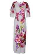 Dolce & Gabbana Floral-appliqu And Print Dress