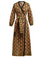 Matchesfashion.com Rhode Resort - Lena Cotton Wrap Dress - Womens - Black Print