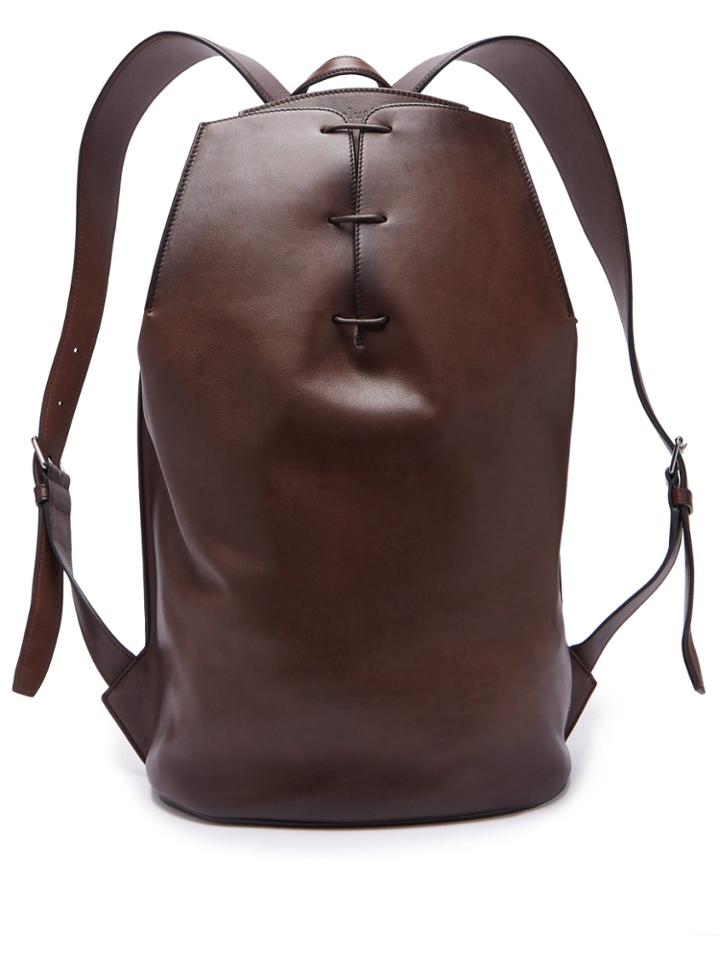Berluti Lace-up Leather Backpack