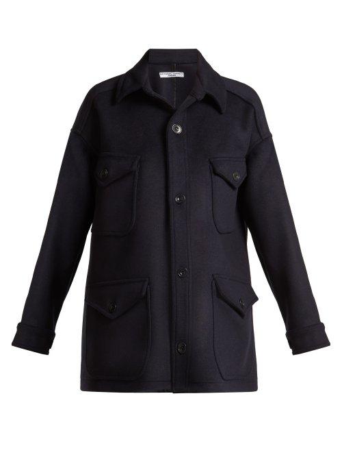 Matchesfashion.com Katharine Hamnett London - Oversized Wool Jacket - Womens - Navy
