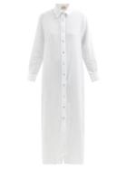 Albus Lumen - Crinkle-cotton Shirt Dress - Womens - White