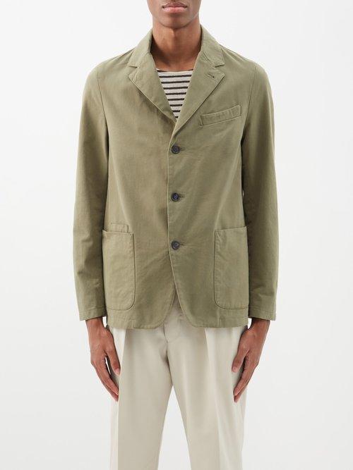 Officine Gnrale - Armie Garment-dyed Cotton-canvas Blazer - Mens - Khaki