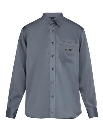 Ribeyron One-pocket Point-collar Crepe Shirt