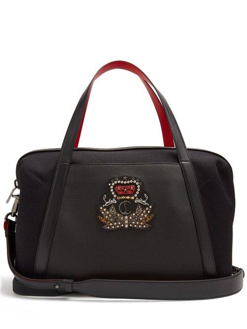 Matchesfashion.com Christian Louboutin - Bagdamon Leather Trim Canvas Holdall - Mens - Black