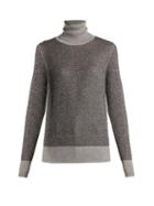 Matchesfashion.com Joseph - Metallic Wool Blend Roll Neck Sweater - Womens - Grey