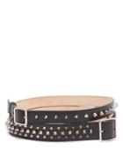 Matchesfashion.com Alexander Mcqueen - Double Row Studded Leather Belt - Womens - Black