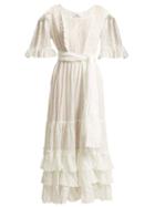 Matchesfashion.com Lisa Marie Fernandez - January Seersucker Dress - Womens - White Stripe