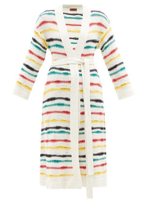 Alanui - Island Waves Striped Cotton-blend Cardigan - Womens - Multi