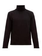 Matchesfashion.com Maison Kitsun - Long Sleeved Roll Neck Cotton Jersey Top - Mens - Black