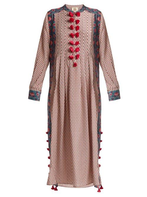 Matchesfashion.com Figue - Rumi Floral Print Silk Kaftan - Womens - Pink Multi