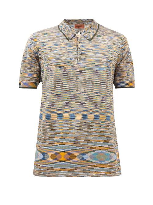 Missoni - Striped Cotton-piqu Polo Shirt - Mens - Multi