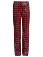 Diane Von Furstenberg Waved-check Jacquard Straight-leg Trousers