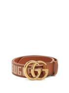 Matchesfashion.com Gucci - Gg Embroidered Leather Belt - Mens - Brown Multi
