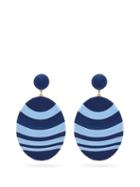 Matchesfashion.com Maryjane Claverol - Newton Hand Wrapped Cording Clip Earrings - Womens - Blue