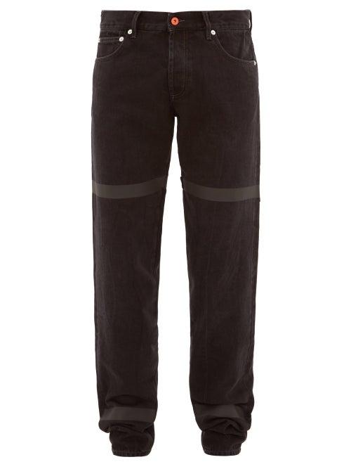 Matchesfashion.com Heron Preston - Tape Effect Straight Leg Jeans - Mens - Black