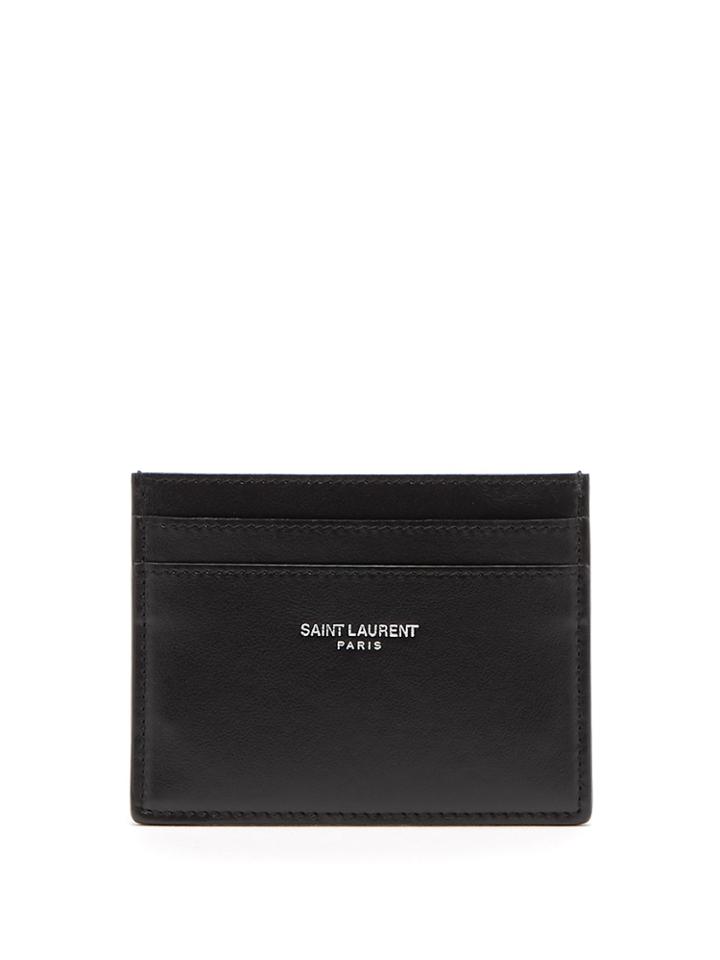 Saint Laurent Leather Bandana-print Cardholder