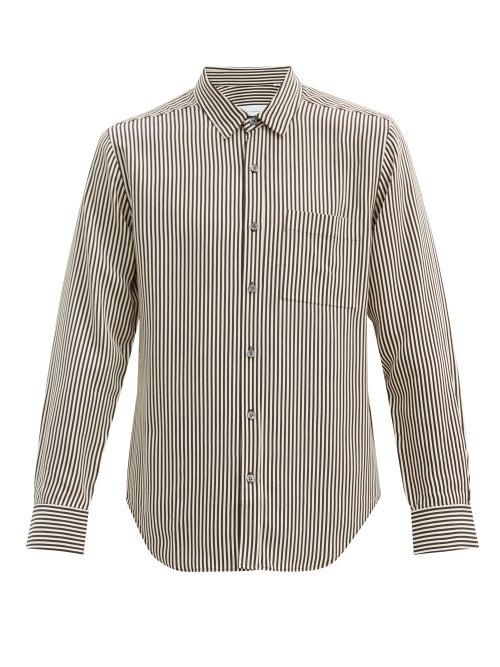 Matchesfashion.com Equipment - Patch Pocket Striped Twill Shirt - Mens - Black White