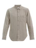 Matchesfashion.com Equipment - Patch Pocket Striped Twill Shirt - Mens - Black White