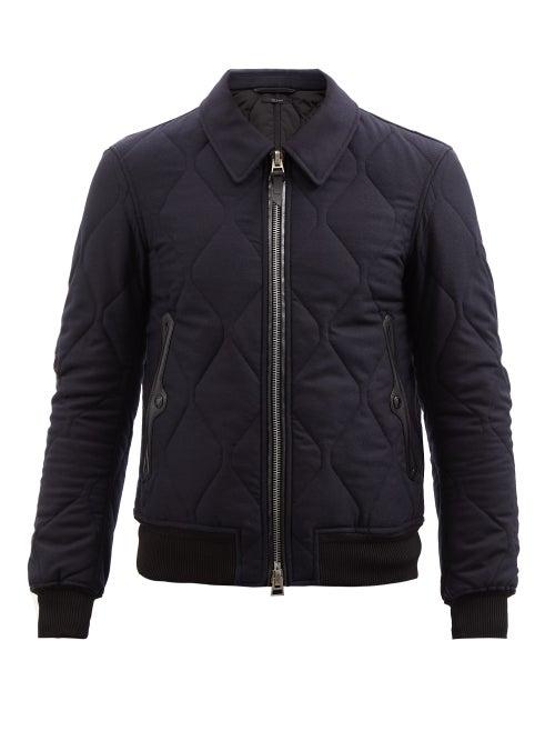 Tom Ford - Quilted Cashmere-blend Felt Jacket - Mens - Navy