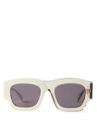 Kuboraum - C8 Bi-colour D-frame Acetate And Metal Sunglasses - Mens - White Multi