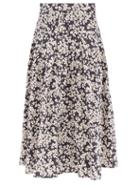Matchesfashion.com Merlette - Harper Floral-print Cotton-poplin Midi Skirt - Womens - Black Print