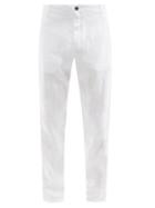 Mens Rtw Vilebrequin - Panache Slim-leg Linen Trousers - Mens - White